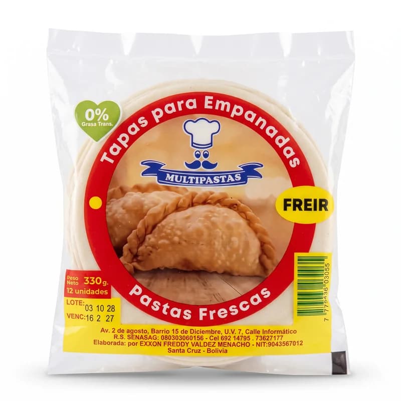 Tapas para empanada para freír x12 cm