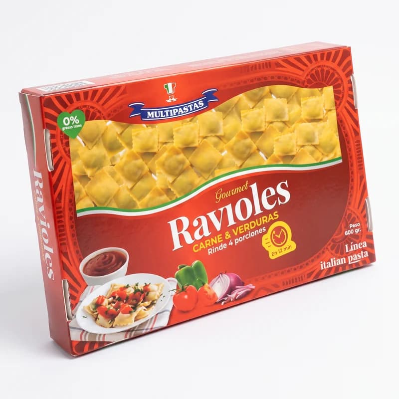 Raviol de carne con verdura